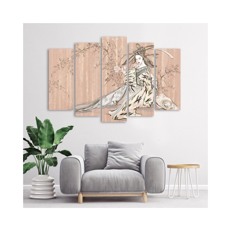 Bild auf Leinwand - Traditioneller japanischer Geisha | Feeby