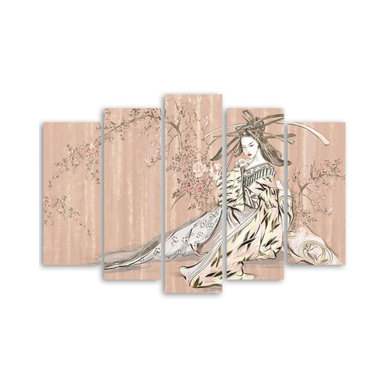 Bild auf Leinwand - Traditioneller japanischer Geisha | Feeby