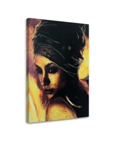 Wall art painting for living room - African woman portrait | FEEBY