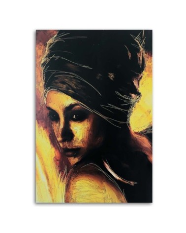 Wandbild für Wohnzimmer - Introvertierte Frau Porträt | Feeby