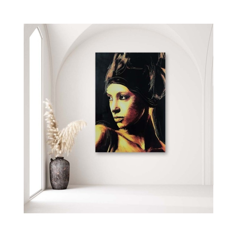 Modernes Wandbild - Frau schaut in die Ferne | Feeby