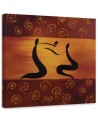 Pictures on Canvas  for living room - Africa figures on orange background | FEEBY