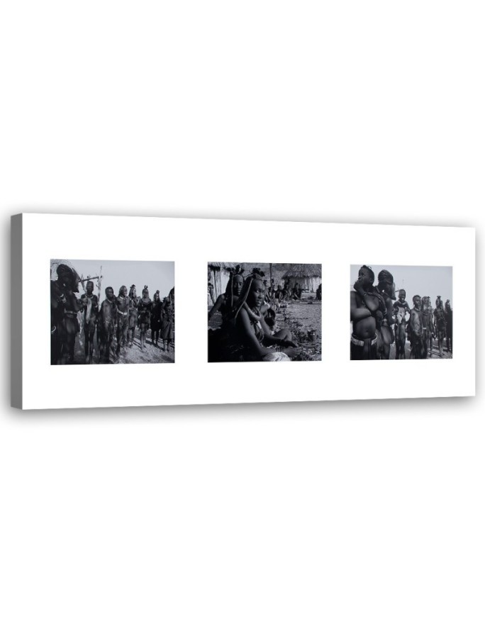 Leinwandbild - Collage Menschen in Afrika | Feeby