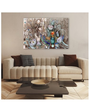 Modernes Wandbild - Ägyptische Hieroglyphen und Skarablen | Feeby