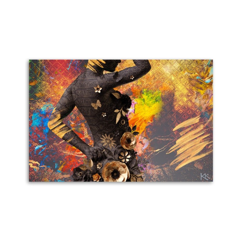 Leinwandbild - Afrikanische Frau Blumen Abstraktion | Feeby