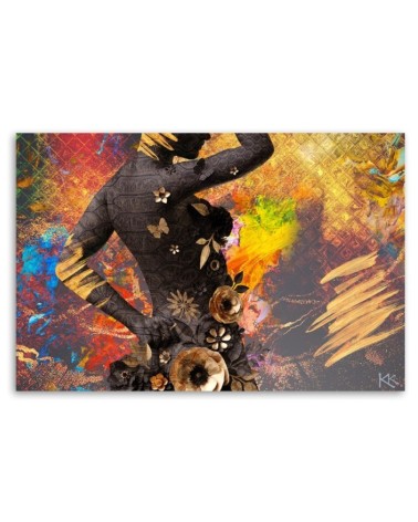 Leinwandbild - Afrikanische Frau Blumen Abstraktion | Feeby