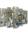 Obraz 5 cześciowy na płótnie canvas - Egipt hieroglify i skarabeusz