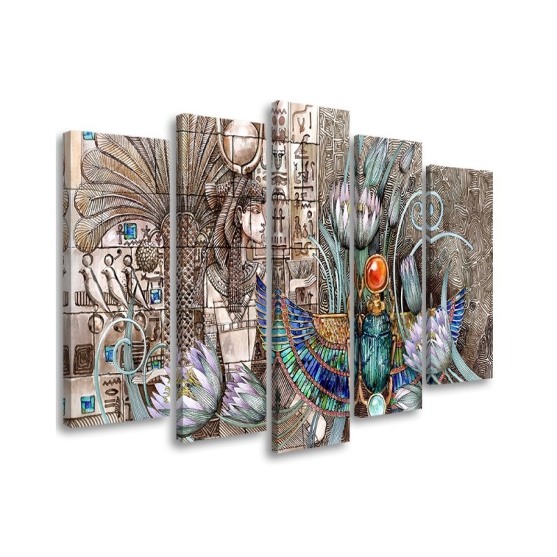 Bild auf Leinwand - Ägyptische Hieroglyphen und Skarablen | Feeby