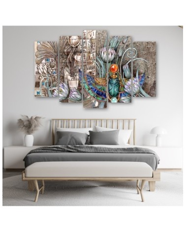 Bild auf Leinwand - Ägyptische Hieroglyphen und Skarablen | Feeby