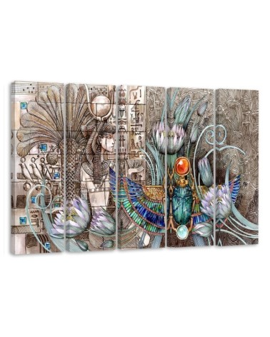 Bild auf Leinwand - Ägyptische Hieroglyphen und Skarablen | Feeby