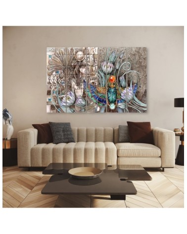 Bild auf Leinwand - Ägyptische Hieroglyphen und Skarablen | Feeby