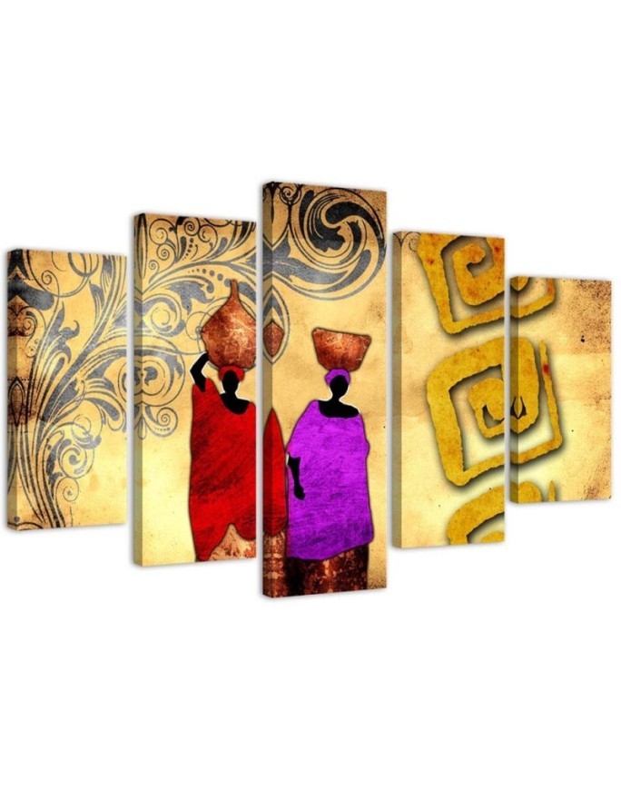 Leinwandbild - Afrika Frauen Zusammenfassung | Feeby