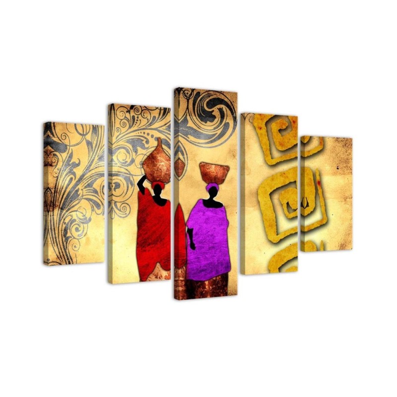 Leinwandbild - Afrika Frauen Zusammenfassung | Feeby