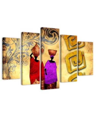 Leinwandbild - Afrika Frauen Zusammenfassung | Feeby