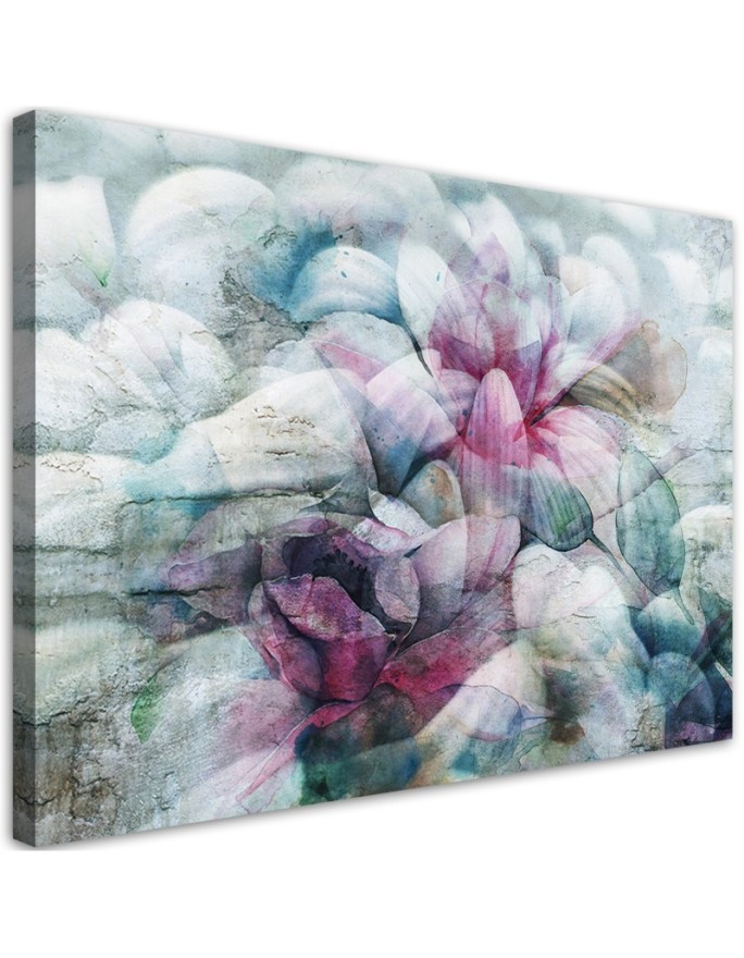 Leinwandbild - Bunte Aquarell Blätter | Feeby