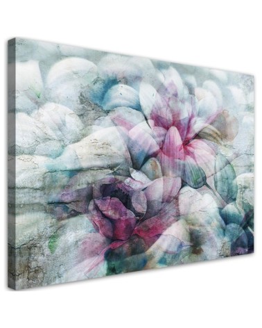 Modern Canvas painting for room - Flowers on concrete background | FEEBY