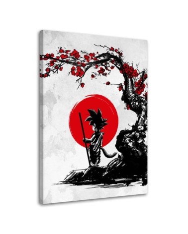 Canvas prints for young people - Anime manga Goku and the red moon | FEEBY