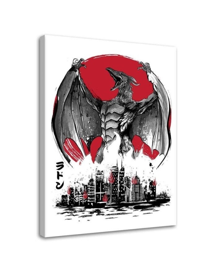 Obraz canvas na ścianę - Anime Potwór ze skrzydłami sumi-e