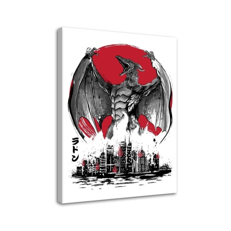 Obraz canvas na ścianę - Anime Potwór ze skrzydłami sumi-e