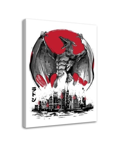 Canvas painting for wall - Anime Monster with wings sumi-e | FEEBY