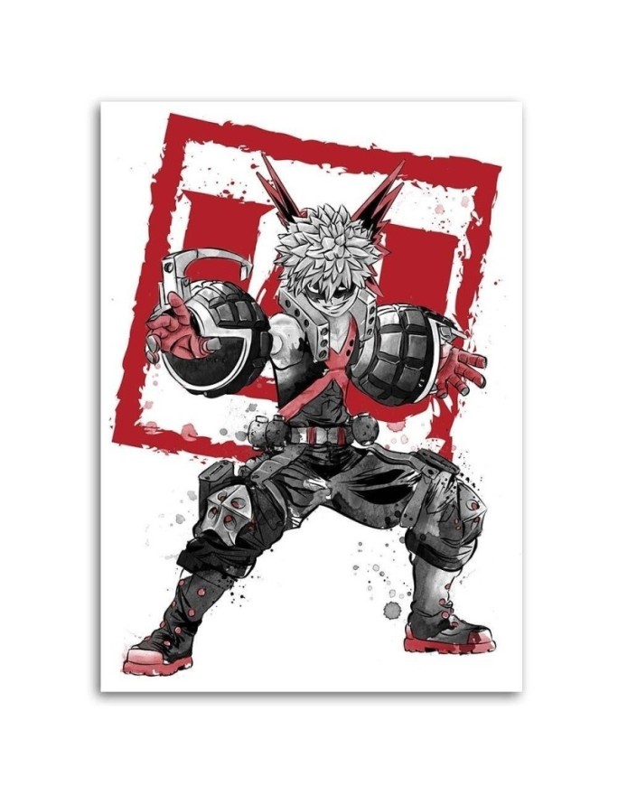 Obraz do pokoju nastolatka - Bakugo sumi-e Dr.Monekers