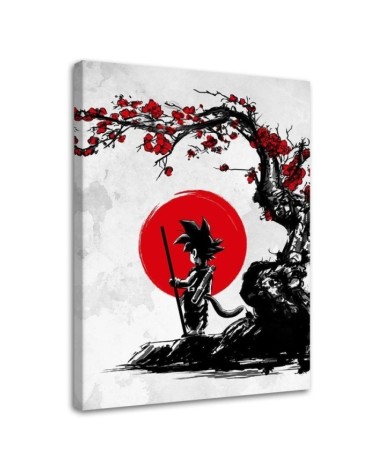 Youth Canvas painting - Son Goku under a red cherry tree DDJVigo | FEEBY