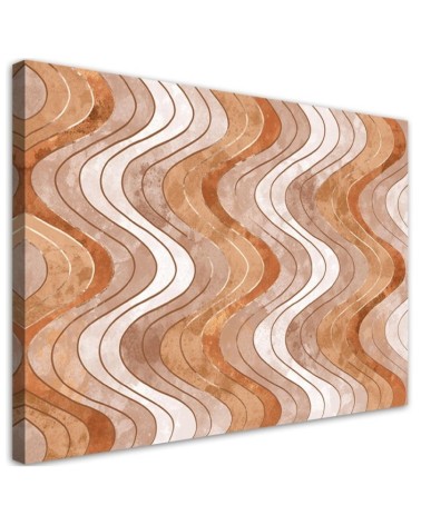 Large modern Canvas paintings for living room - Vertical wavy lines | FEEBY
