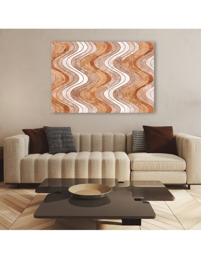 Large modern Canvas paintings for living room - Vertical wavy lines | FEEBY