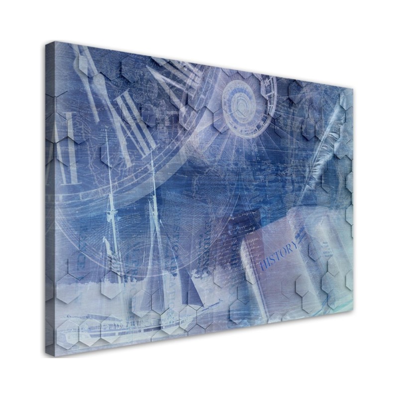 Bild auf Leinwand - Abstrakt Blau 3D | Feeby