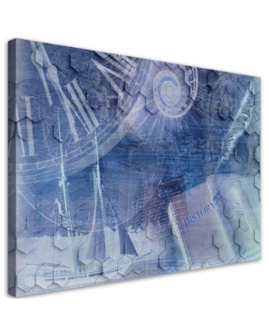 Canvas painting for wall - Clock time abstract | FEEBY