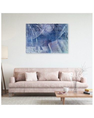 Bild auf Leinwand - Abstrakt Blau 3D | Feeby