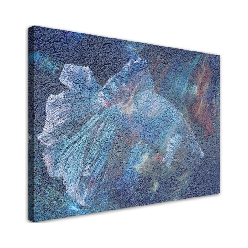 Wandbild für Wohnzimmer - Blaue Blume Abstraktion | Feeby