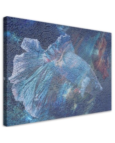 Wandbild für Wohnzimmer - Blaue Blume Abstraktion | Feeby