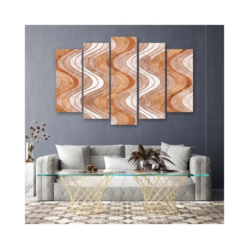 Leinwandbild - Vertikale wellige Linien | Feeby