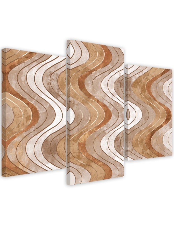 Dekoratives Leinwandbild - Vertikale wellige Linien | Feeby