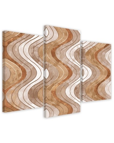 Modern 3-part painting - Vertical wavy lines | FEEBY