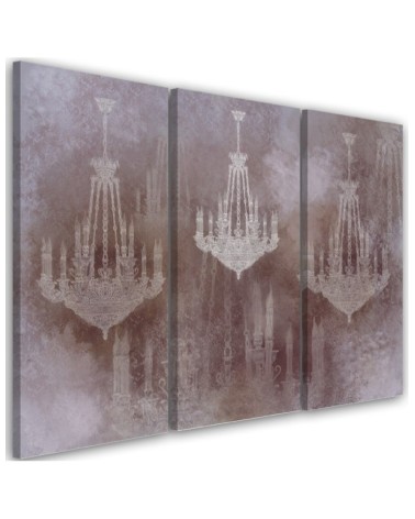 Retro chandeliers - Canvas paintings for living room for wall 3 parts | FEEBY
