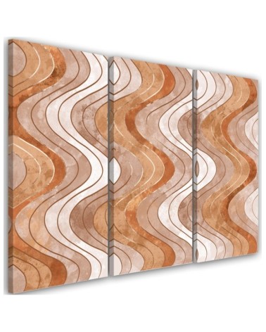 Modern triptych painting - Vertical wavy lines | FEEBY