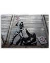 Teenage Canvas painting - Banksy room fight with love mural | FEEBY