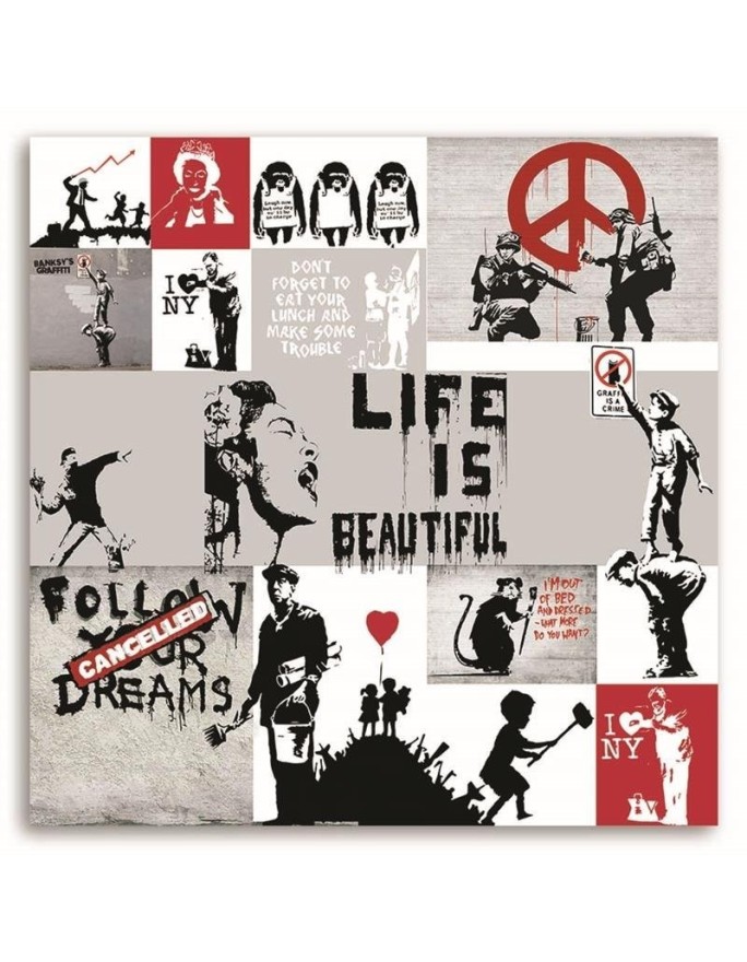 Obraz młodzieżowy - Banksy kolaż Street Art