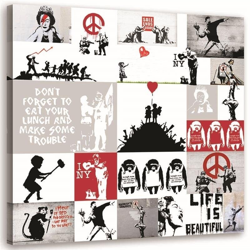 Obraz do pokoju młodzieżowego - Mural Banksy Street Art