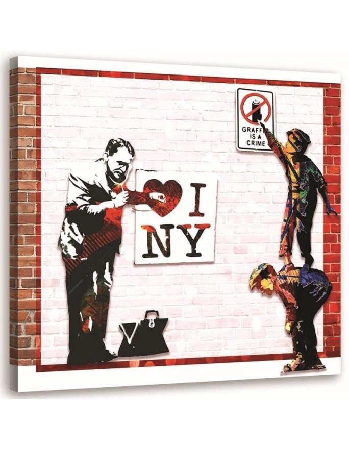 Nowoczesny obraz na ścianę - Banksy I love New York