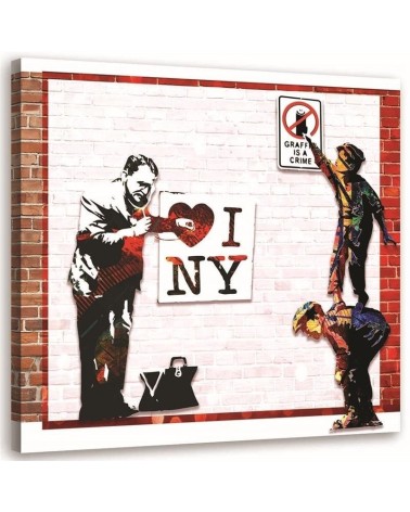 Modern wall painting - Banksy I love New York | FEEBY