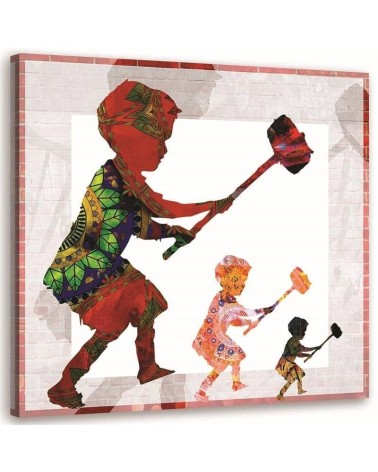 Bild auf Leinwand - Banksy Boy mit einem Hammer | Feeby