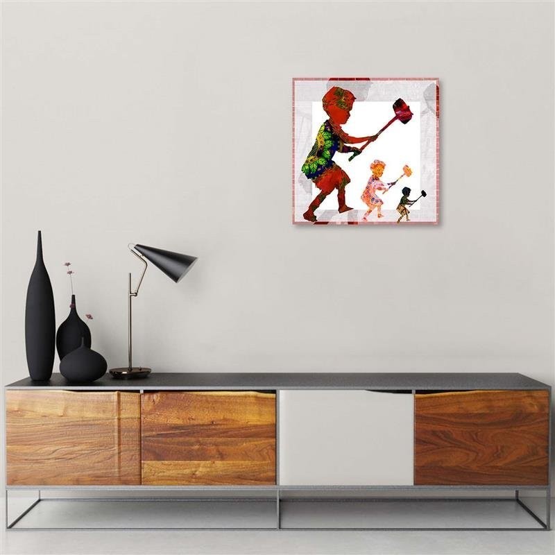 Bild auf Leinwand - Banksy Boy mit einem Hammer | Feeby