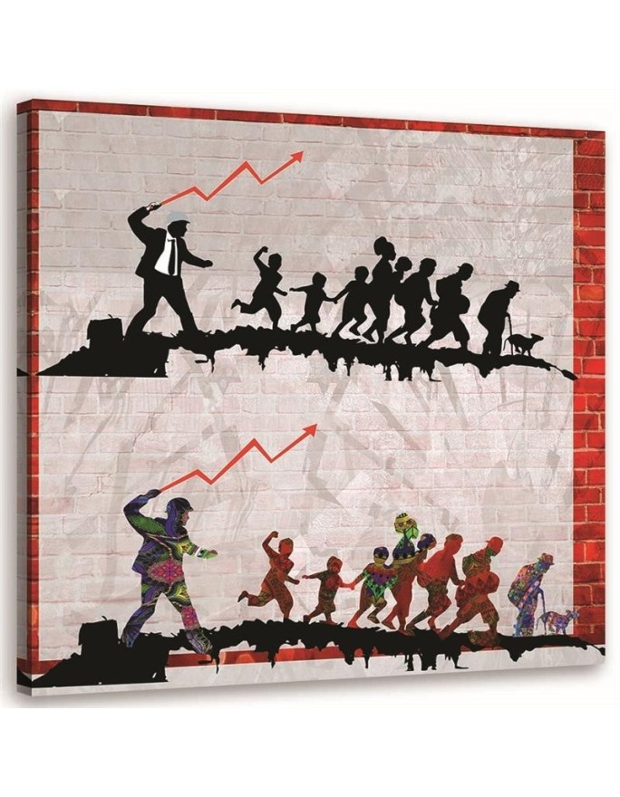 Obraz graffiti na ścianę - Banksy Polityka ekomoniczna