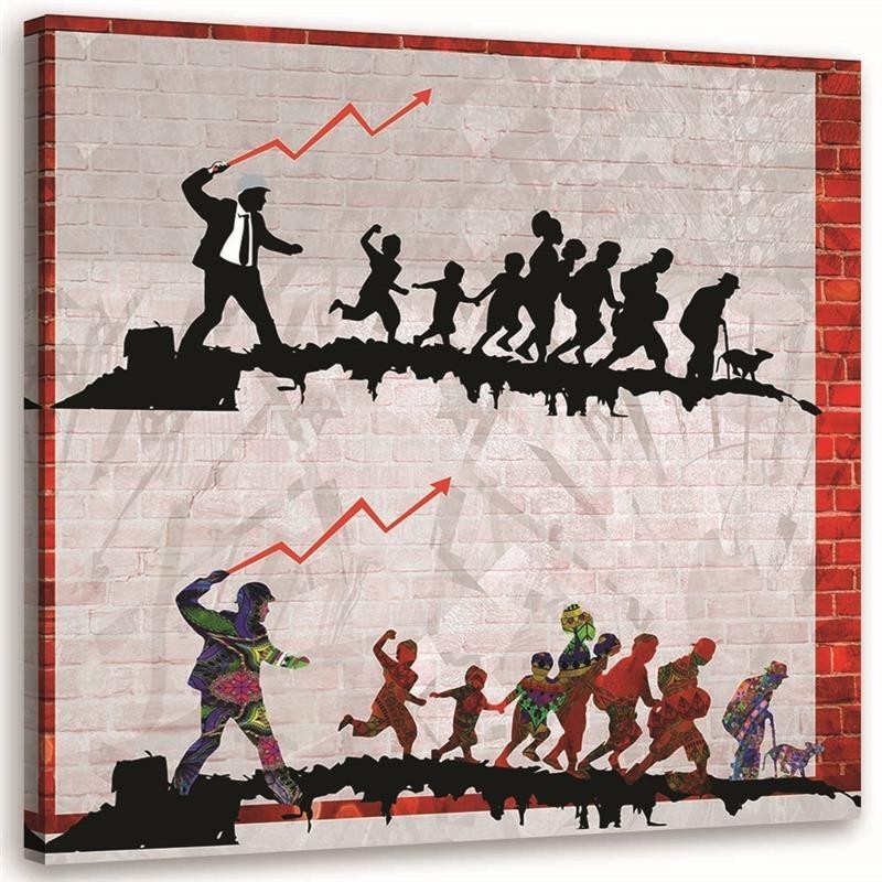 Obraz graffiti na ścianę - Banksy Polityka ekomoniczna