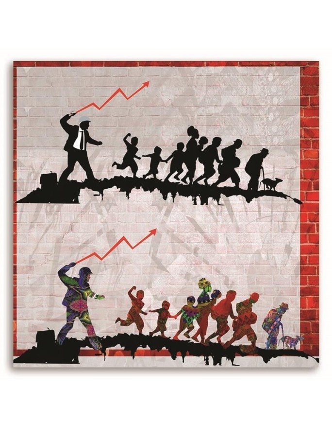 Graffiti painting for wall - Banksy Ecomonic politics | FEEBY