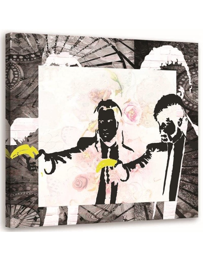 Leinwandbild - Banksy-Gangster Affen mit Bananen | Feeby