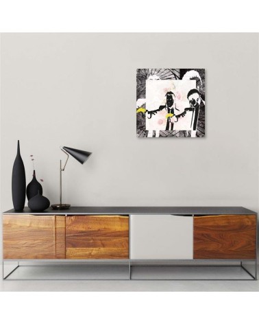 Leinwandbild - Banksy-Gangster Affen mit Bananen | Feeby